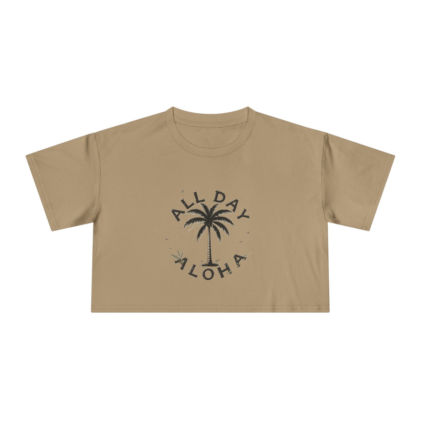 Aloha Vibes Women's Crop Tee, Tropical Summer Shirt, Beachwear, Vacation Top, Casual Daily Style, Cute Gift for Her