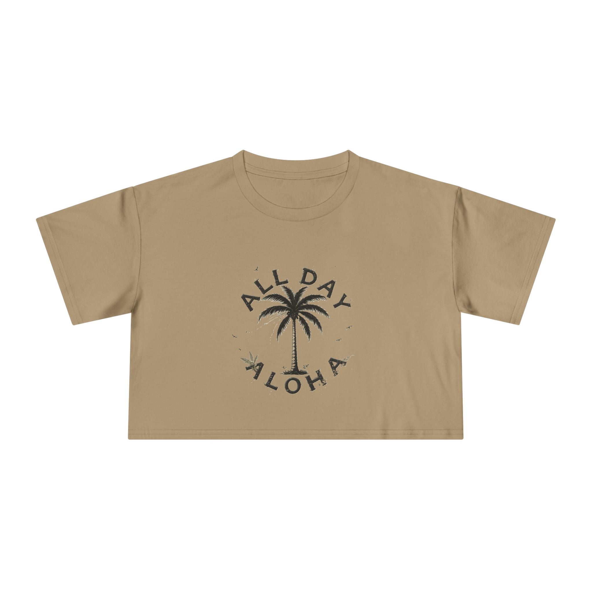 Aloha Vibes Women's Crop Tee, Tropical Summer Shirt, Beachwear, Vacation Top, Casual Daily Style, Cute Gift for Her
