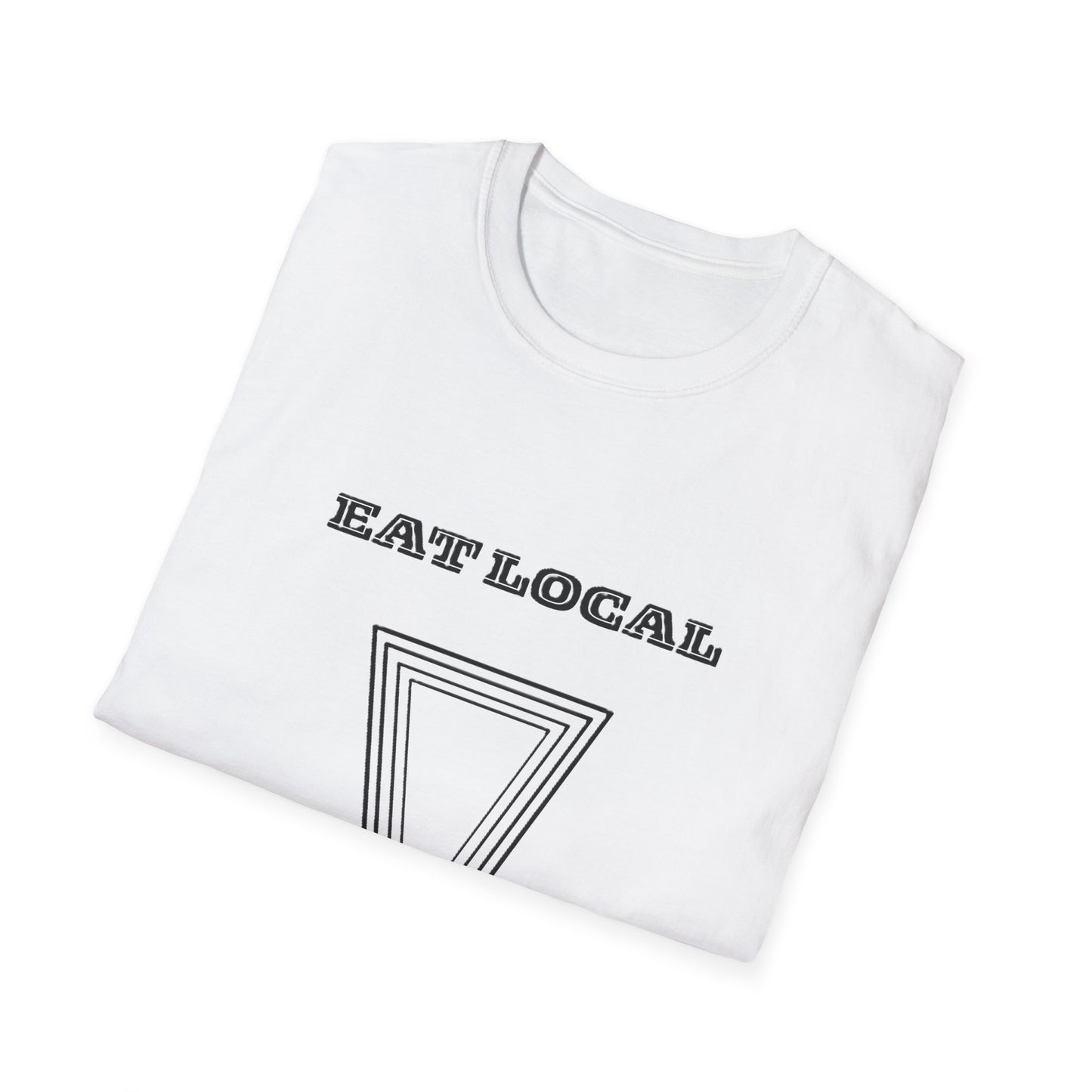 Eat Local Unisex Softstyle T-Shirt, Eco-Friendly Tee, Casual Wear, Gift for Foodies, Sustainable Fashion, Summer Style