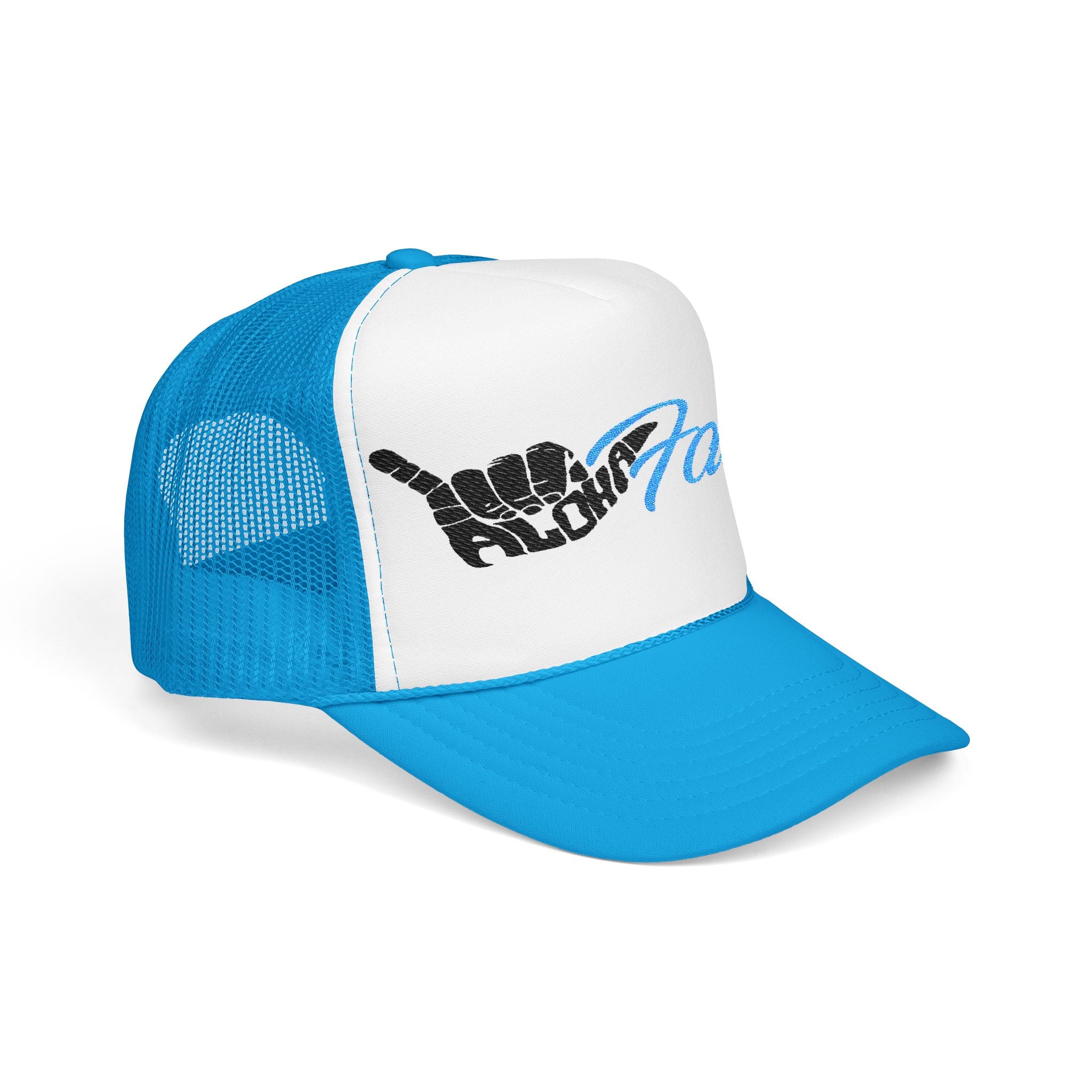 Aloha Fans Embroidered Foam Trucker Hat, Stylish Outdoor Cap, Gift for Sports Lovers, Beach Wear, Festival Accessory