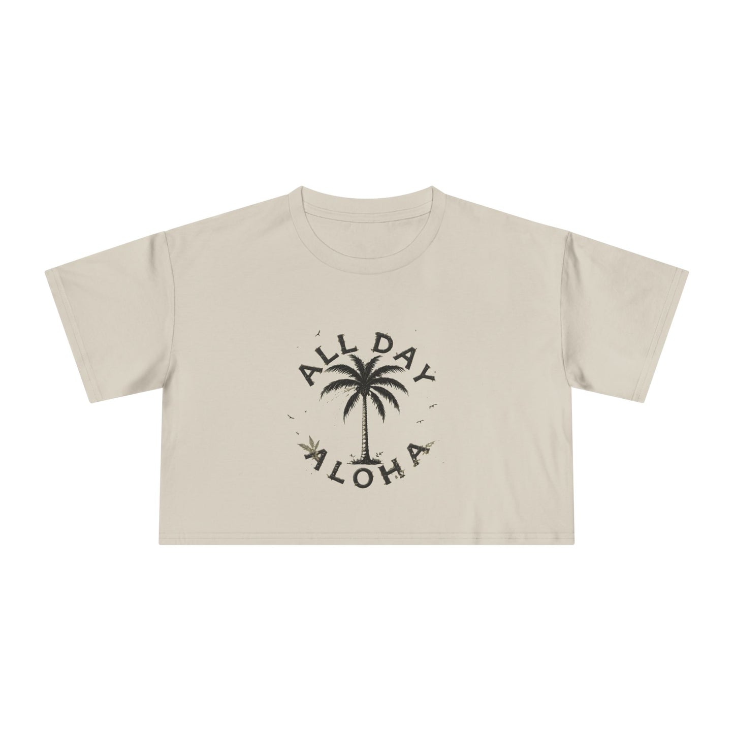 Aloha Vibes Women's Crop Tee, Tropical Summer Shirt, Beachwear, Vacation Top, Casual Daily Style, Cute Gift for Her