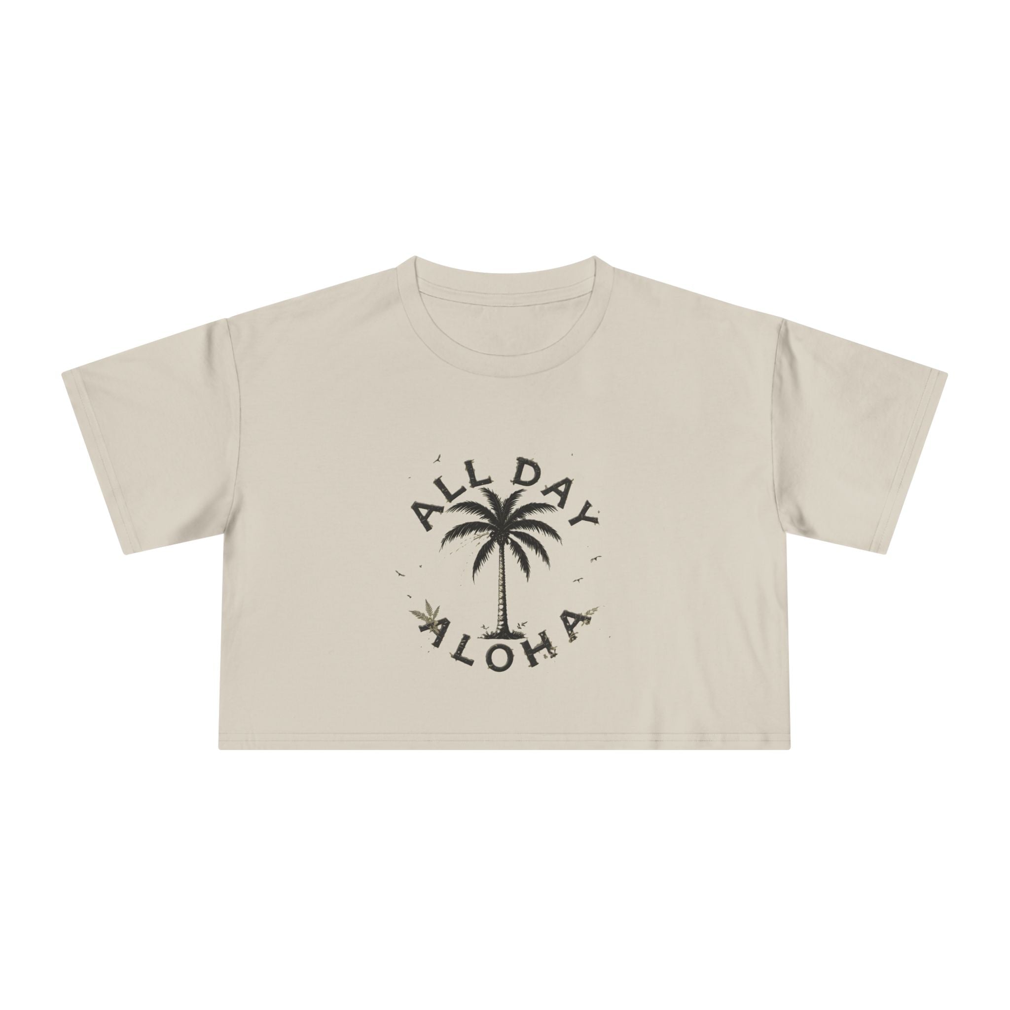Aloha Vibes Women's Crop Tee, Tropical Summer Shirt, Beachwear, Vacation Top, Casual Daily Style, Cute Gift for Her