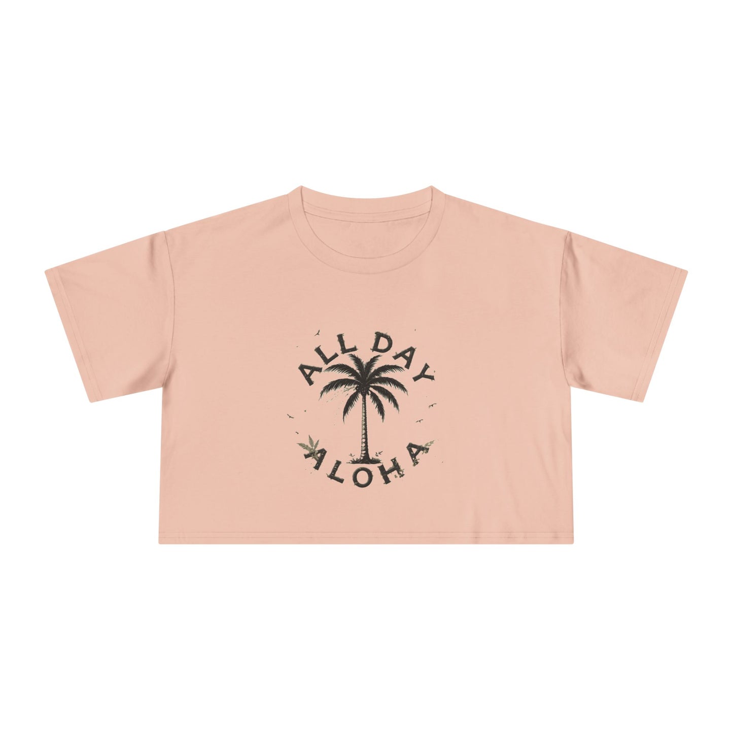 Aloha Vibes Women's Crop Tee, Tropical Summer Shirt, Beachwear, Vacation Top, Casual Daily Style, Cute Gift for Her