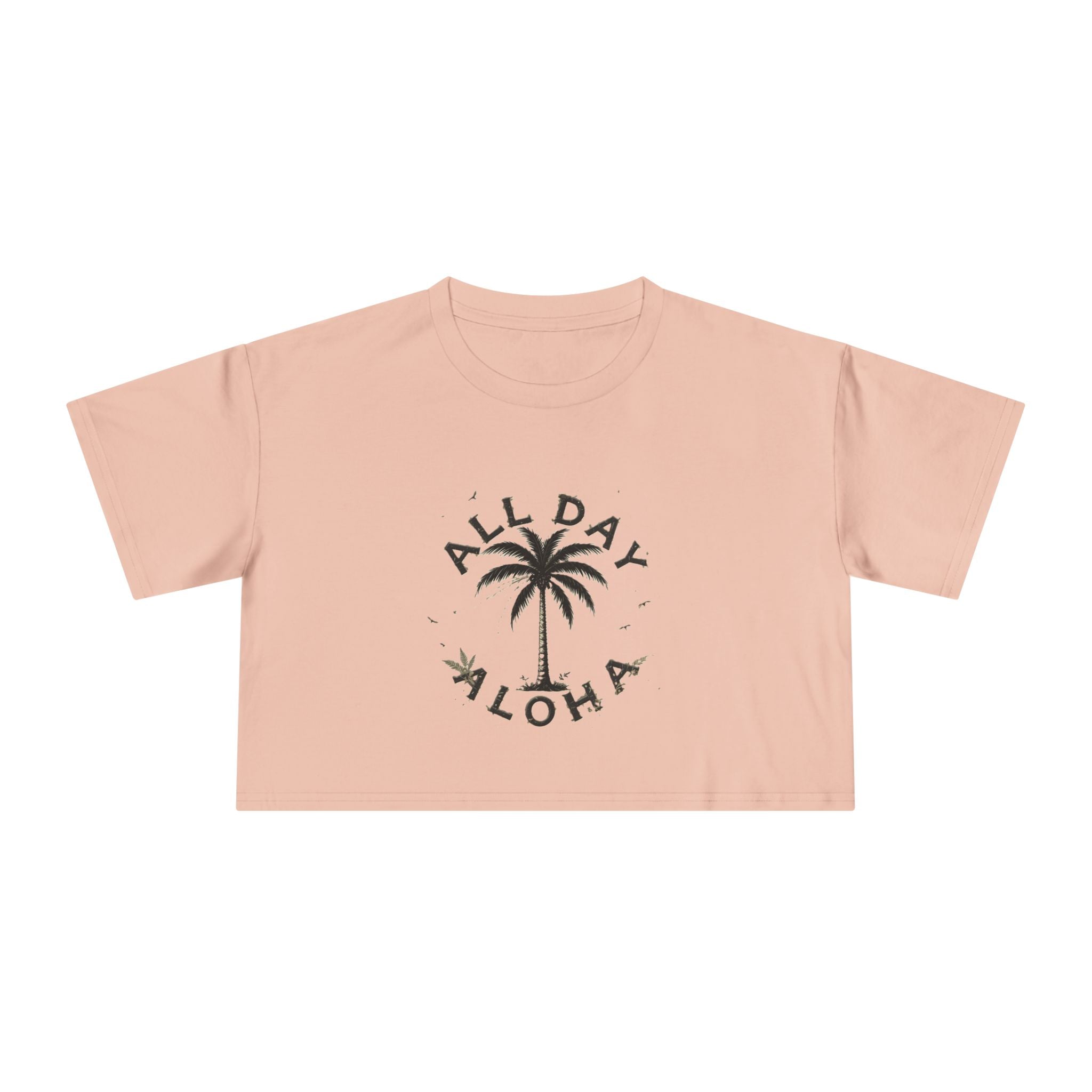 Aloha Vibes Women's Crop Tee, Tropical Summer Shirt, Beachwear, Vacation Top, Casual Daily Style, Cute Gift for Her