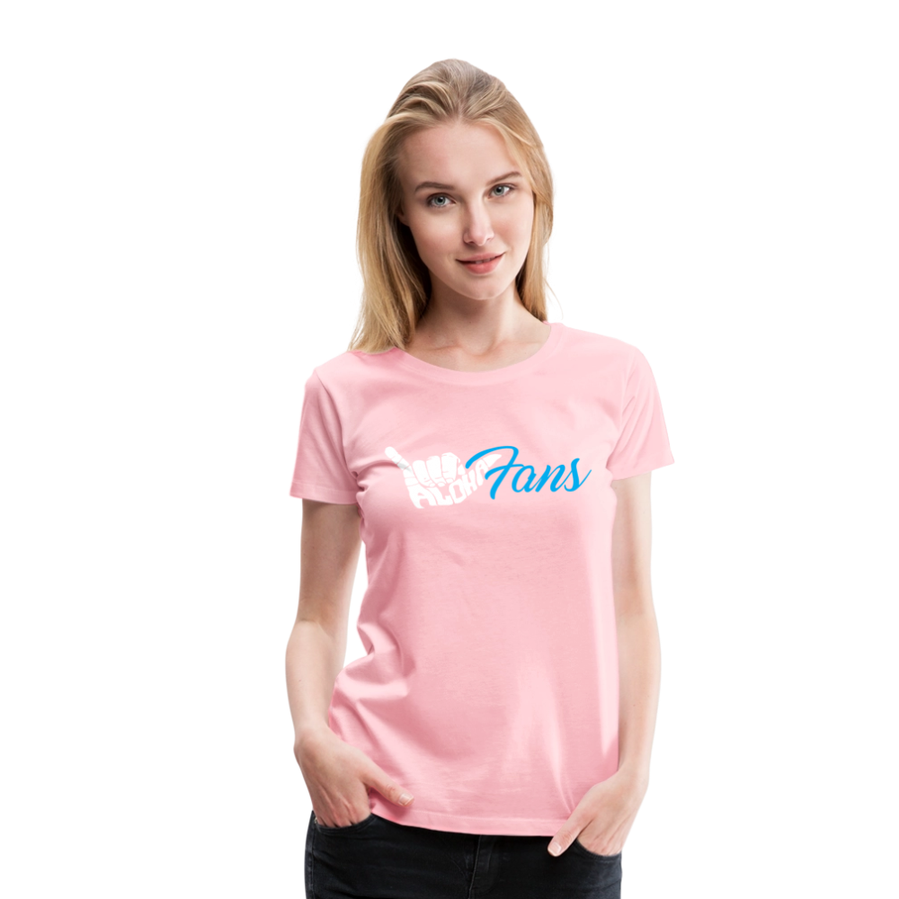 Aloha Fans Women's White V-Neck T-Shirt - pink