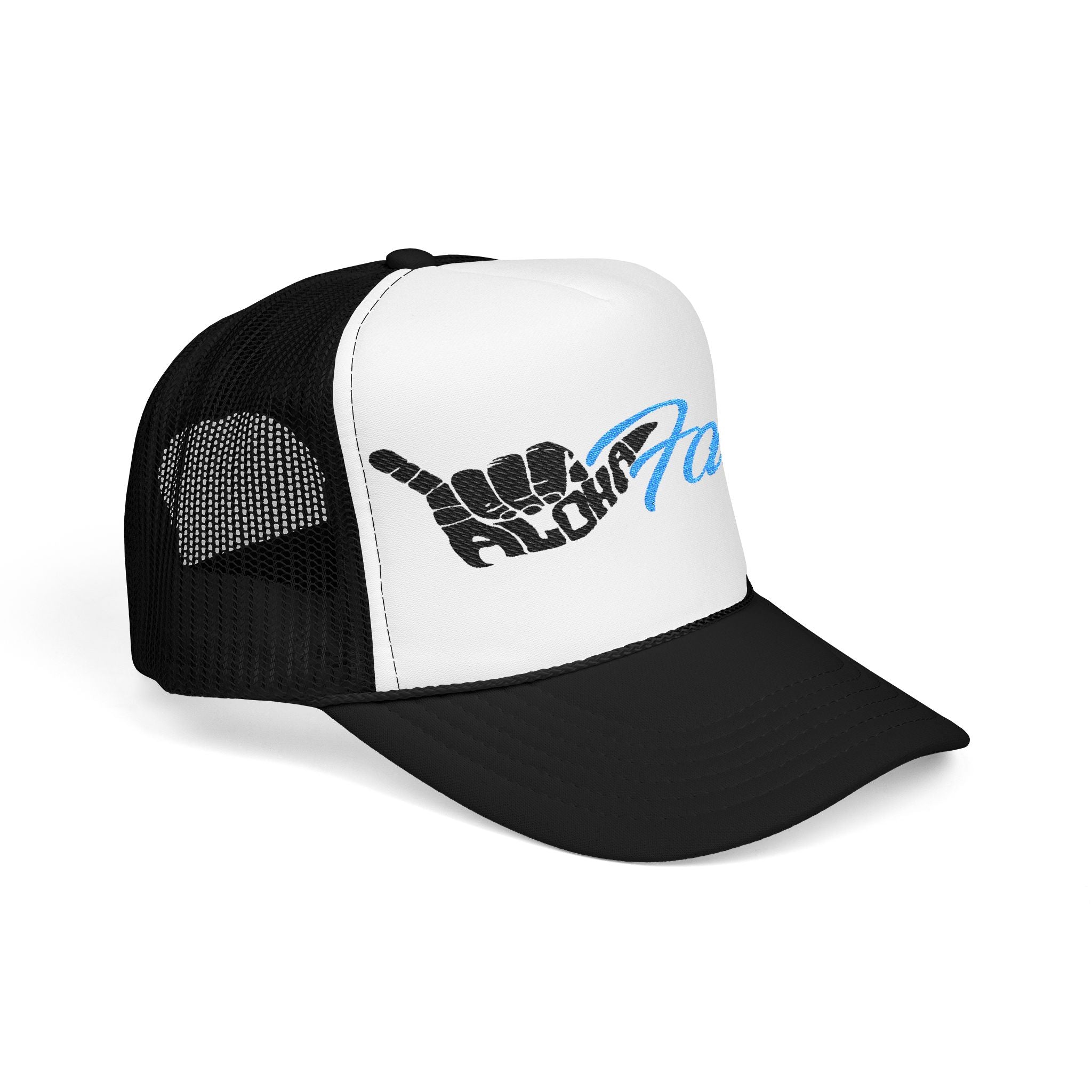 Aloha Fans Embroidered Foam Trucker Hat, Stylish Outdoor Cap, Gift for Sports Lovers, Beach Wear, Festival Accessory