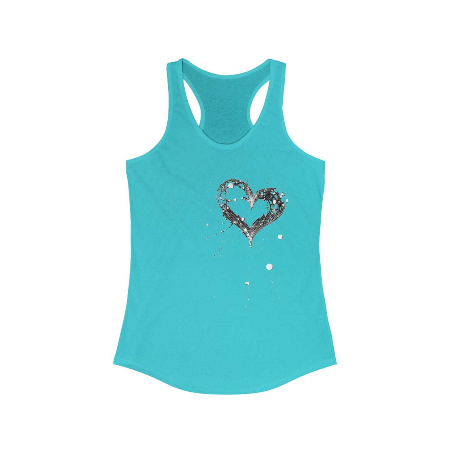 Heart Splash Racerback Tank - Perfect for Workout, Summer Days, Casual Wear, Valentine's Day, Gift for Her