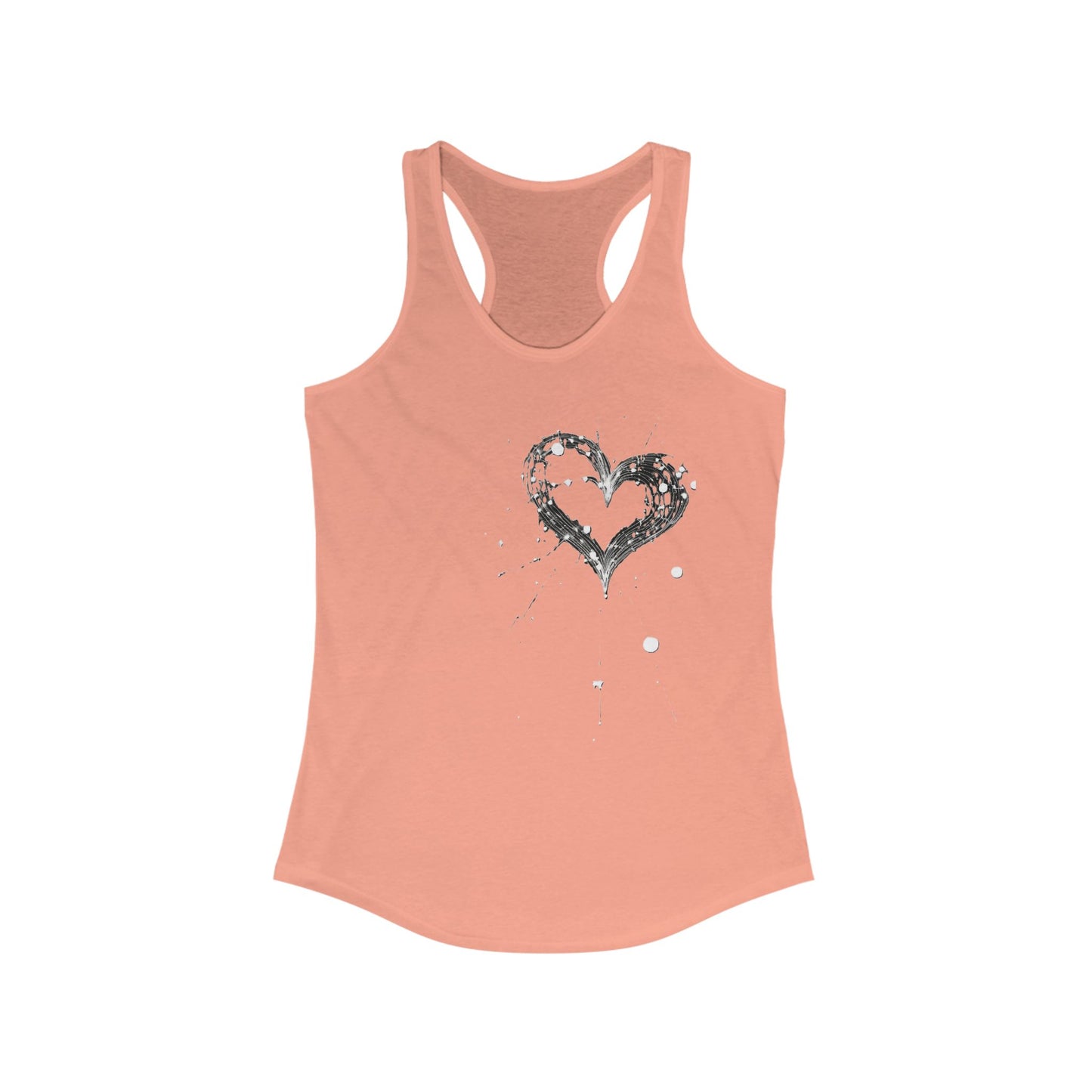 Heart Splash Racerback Tank - Perfect for Workout, Summer Days, Casual Wear, Valentine's Day, Gift for Her