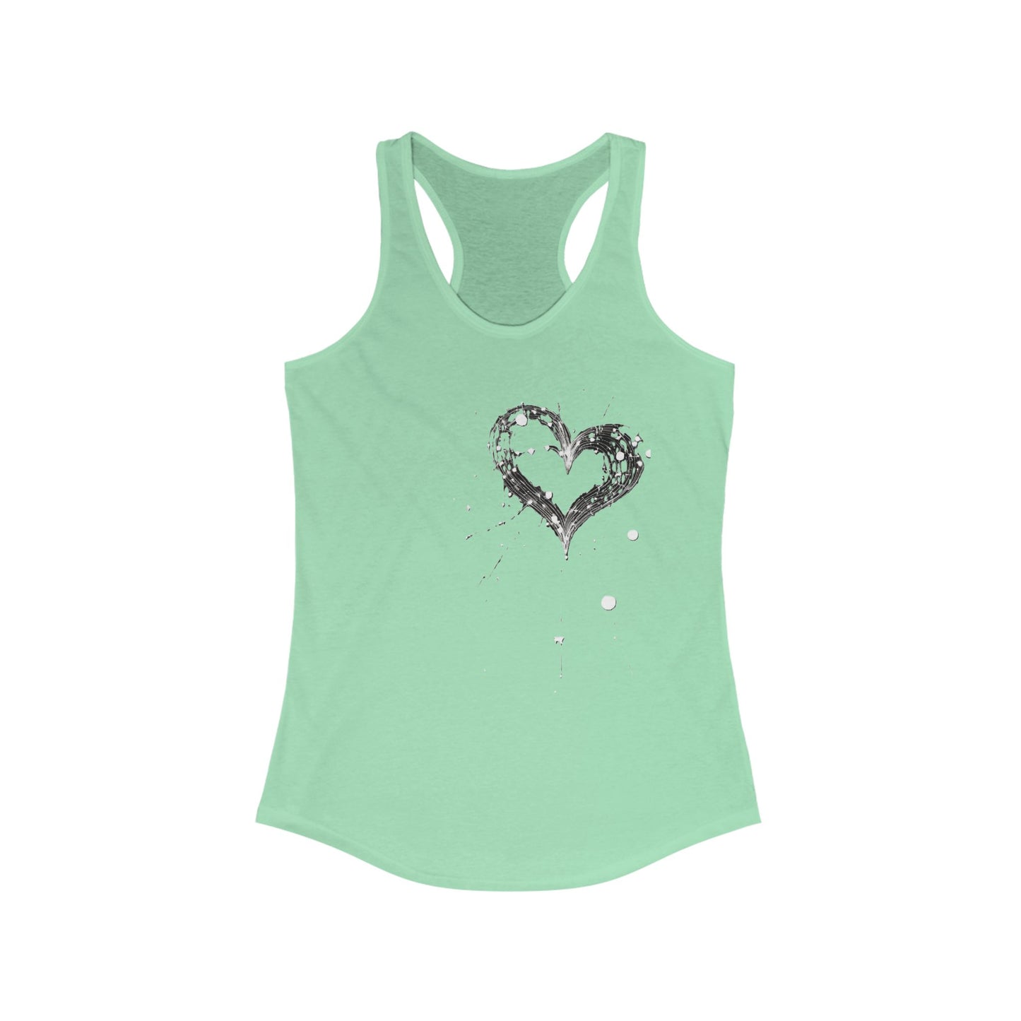 Heart Splash Racerback Tank - Perfect for Workout, Summer Days, Casual Wear, Valentine's Day, Gift for Her