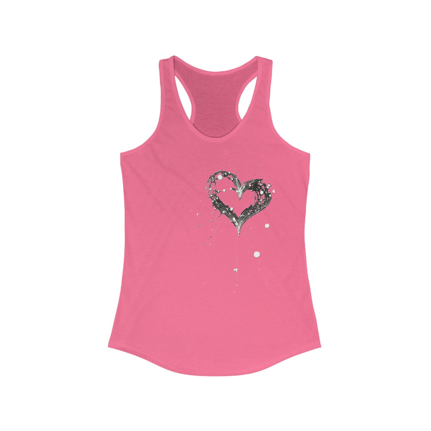 Heart Splash Racerback Tank - Perfect for Workout, Summer Days, Casual Wear, Valentine's Day, Gift for Her