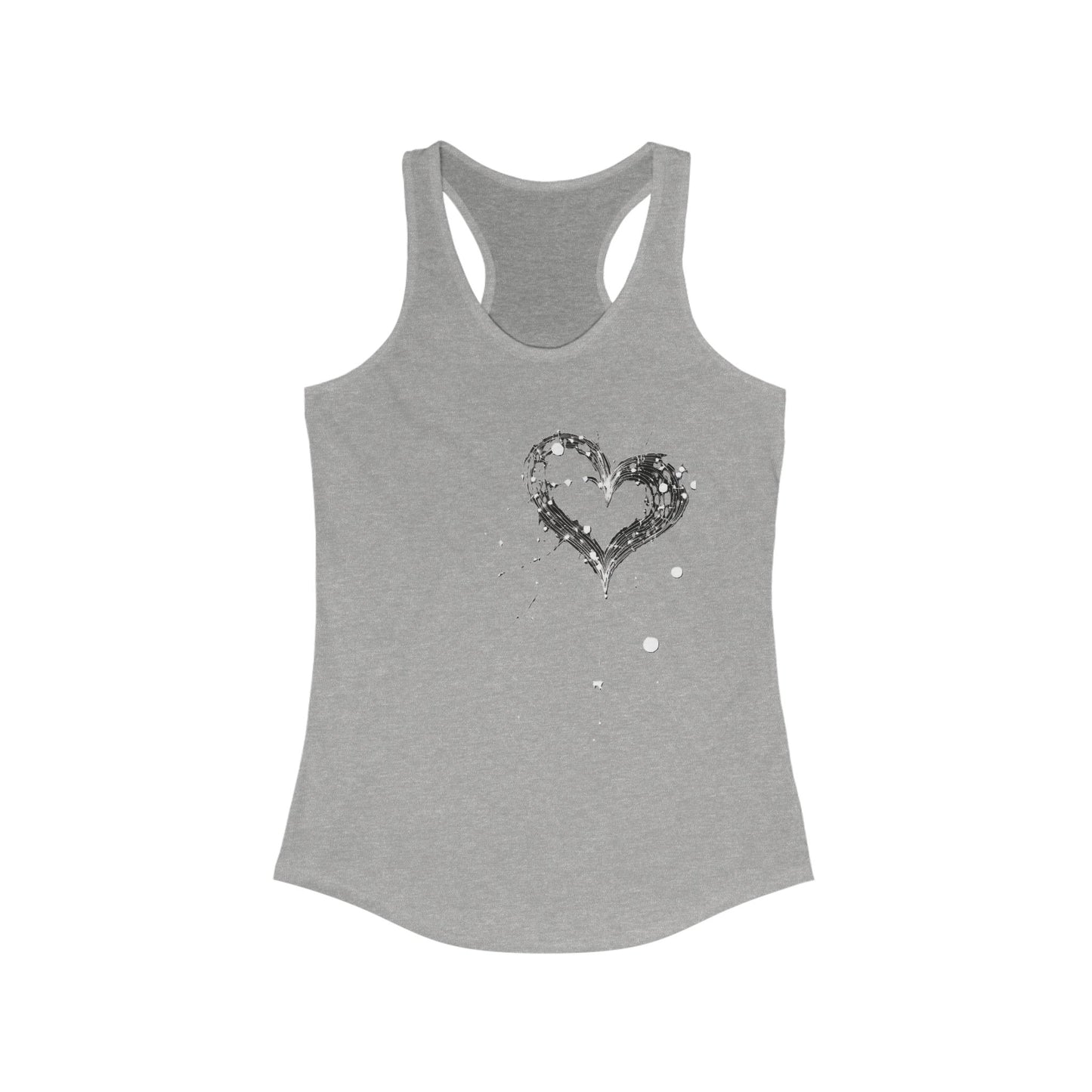 Heart Splash Racerback Tank - Perfect for Workout, Summer Days, Casual Wear, Valentine's Day, Gift for Her