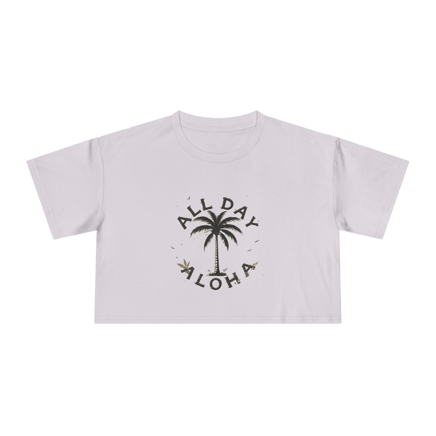 Aloha Vibes Women's Crop Tee, Tropical Summer Shirt, Beachwear, Vacation Top, Casual Daily Style, Cute Gift for Her
