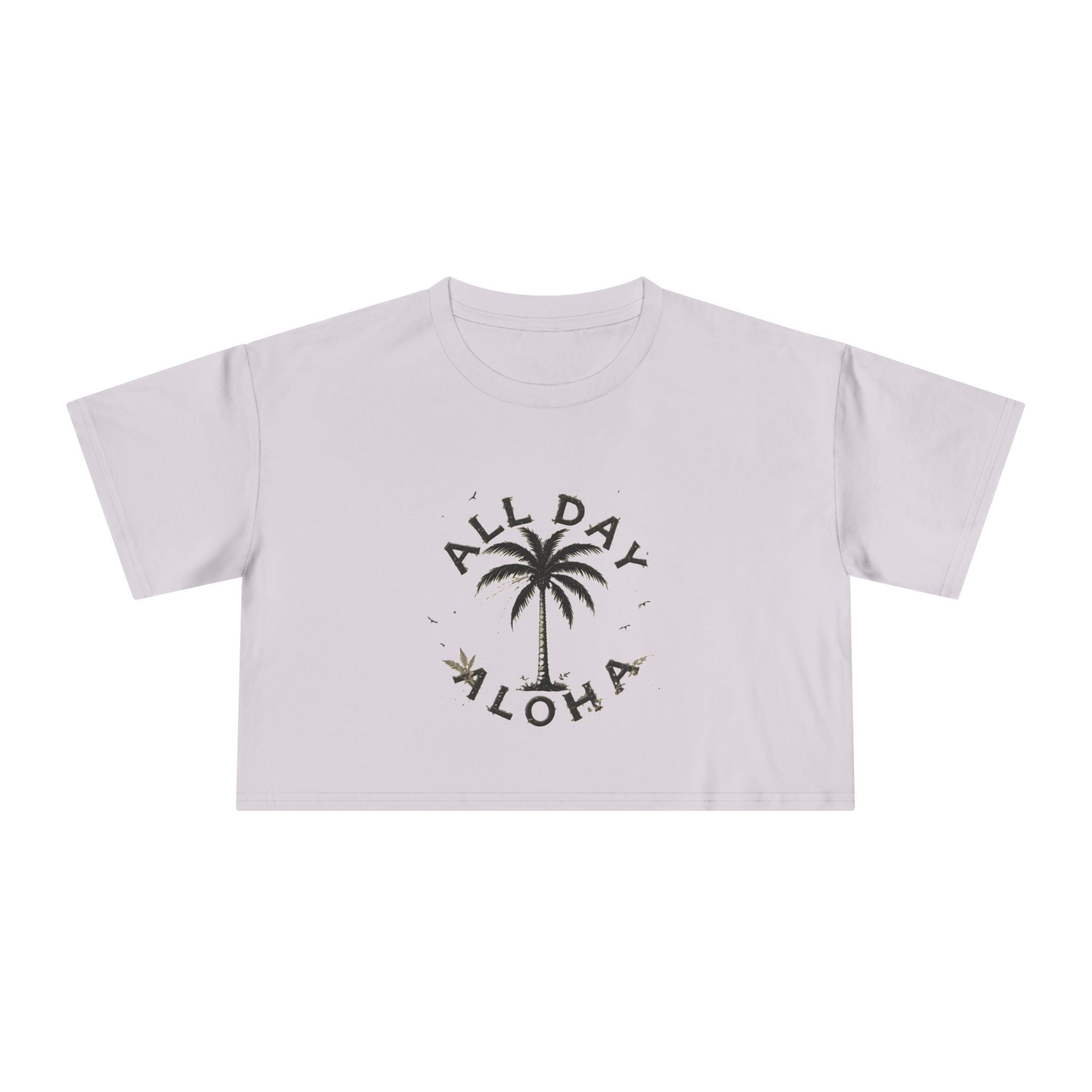 Aloha Vibes Women's Crop Tee, Tropical Summer Shirt, Beachwear, Vacation Top, Casual Daily Style, Cute Gift for Her