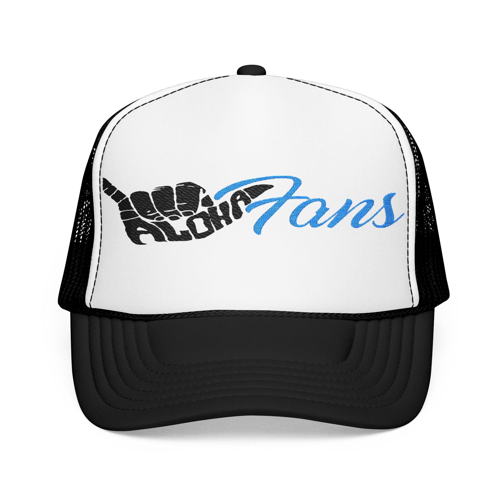 Aloha Fans Embroidered Foam Trucker Hat, Stylish Outdoor Cap, Gift for Sports Lovers, Beach Wear, Festival Accessory