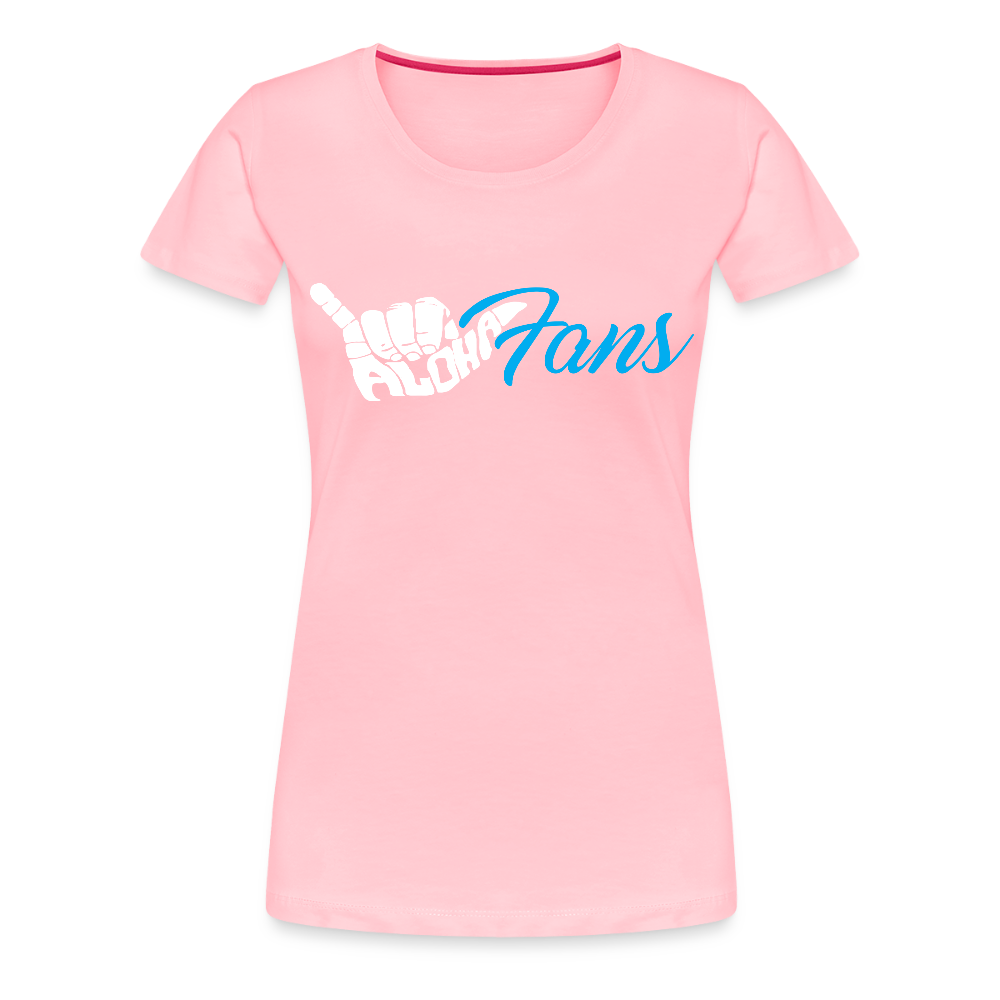 Aloha Fans Women's White V-Neck T-Shirt - pink