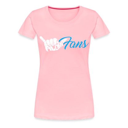 Aloha Fans Women's White V-Neck T-Shirt - pink