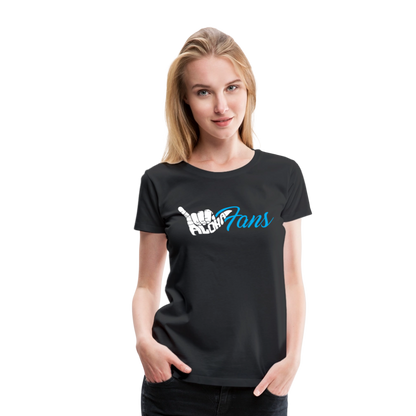 Aloha Fans Women's White V-Neck T-Shirt - black