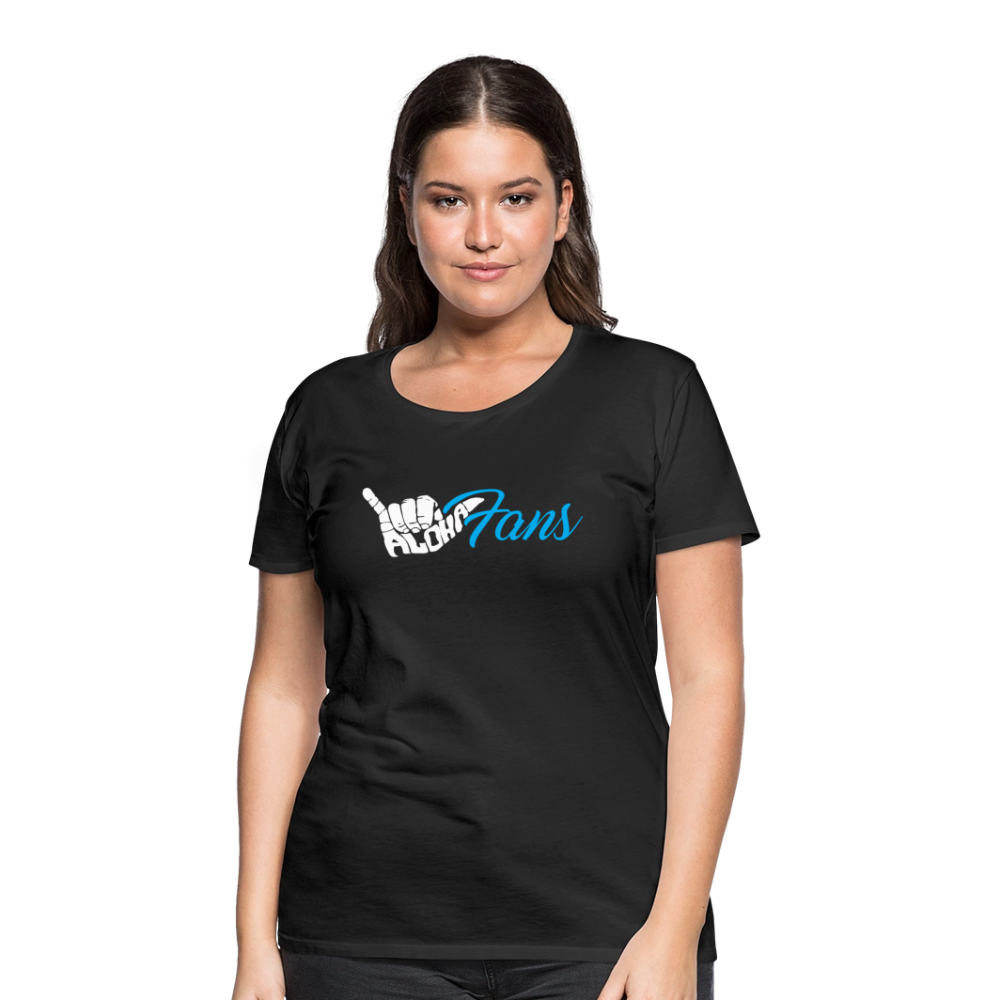 Aloha Fans Women's White V-Neck T-Shirt - black