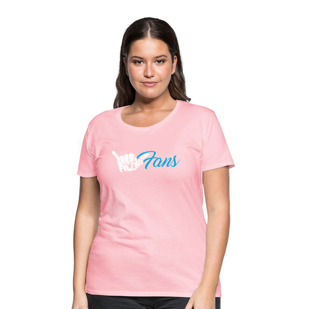 Aloha Fans Women's White V-Neck T-Shirt - pink