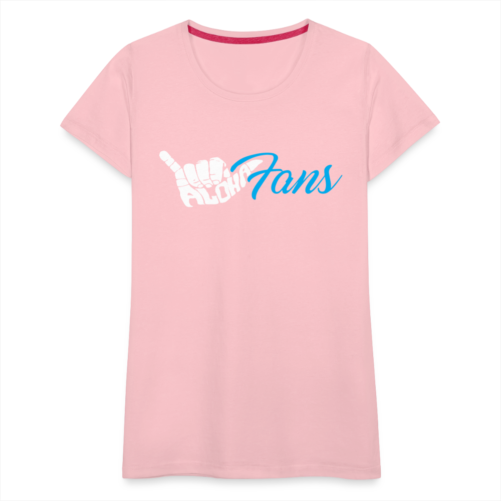 Aloha Fans Women's White V-Neck T-Shirt - pink