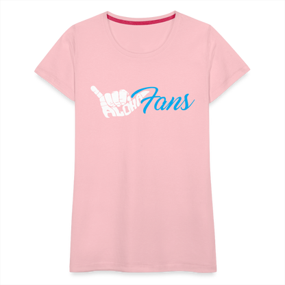 Aloha Fans Women's White V-Neck T-Shirt - pink