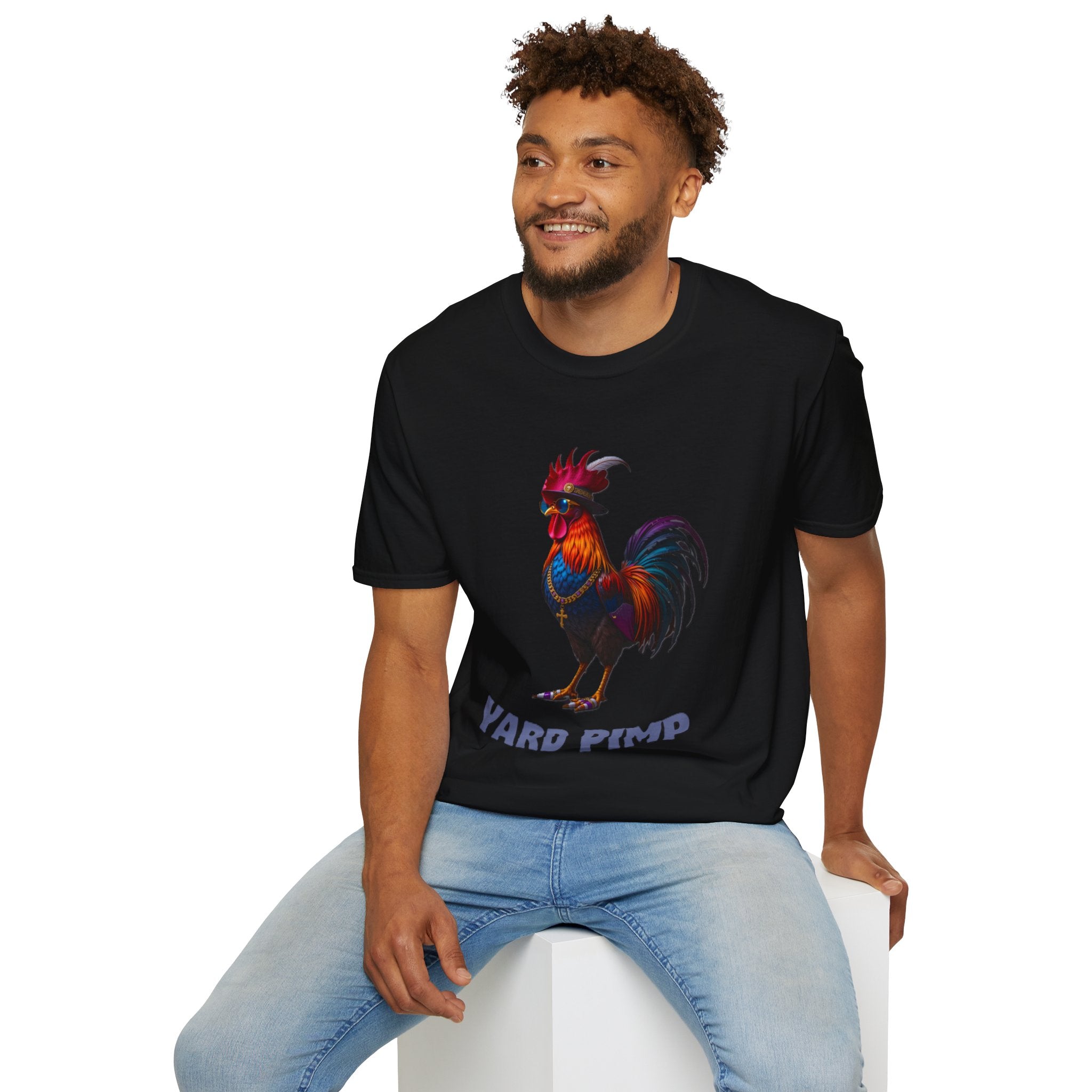 Yard Pimp Rooster T-Shirt, Fun Graphic Tee, Unisex Apparel, Farm Style Shirt, Quirky Gift for Friends