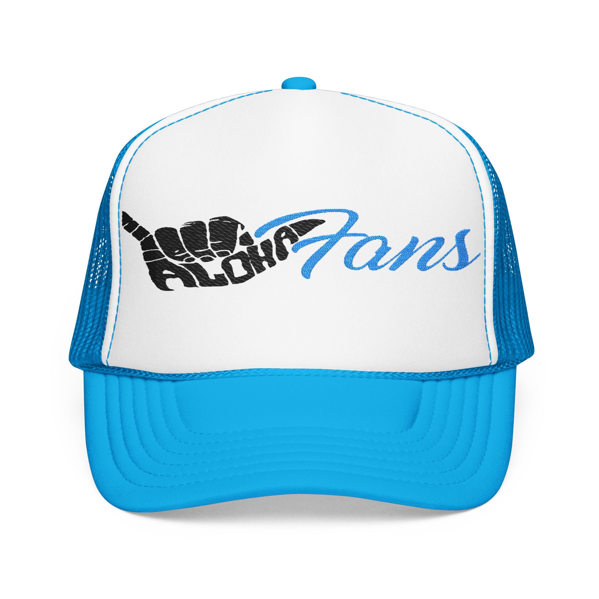 Aloha Fans Embroidered Foam Trucker Hat, Stylish Outdoor Cap, Gift for Sports Lovers, Beach Wear, Festival Accessory
