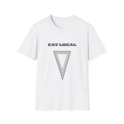 Eat Local Unisex Softstyle T-Shirt, Eco-Friendly Tee, Casual Wear, Gift for Foodies, Sustainable Fashion, Summer Style
