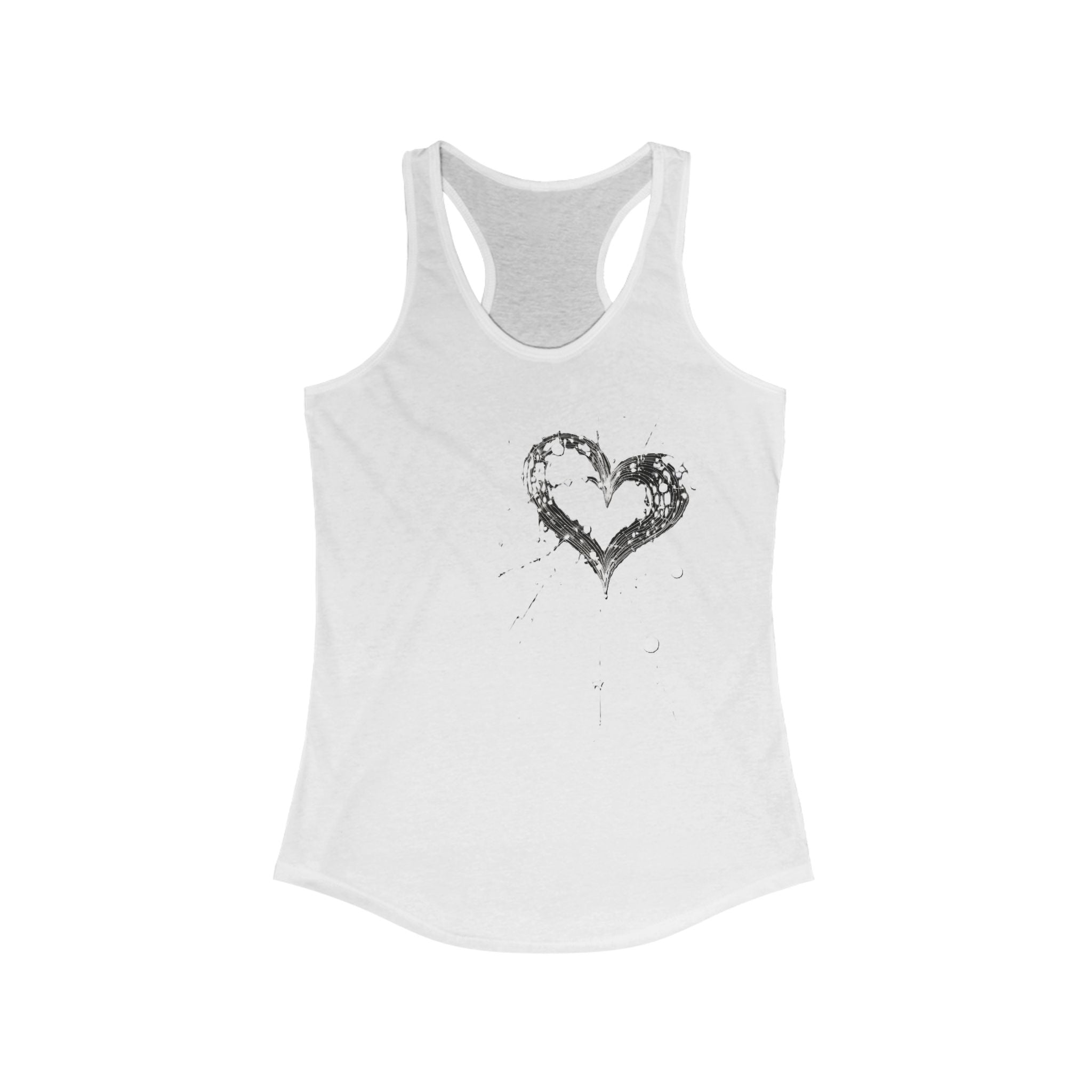 Heart Splash Racerback Tank - Perfect for Workout, Summer Days, Casual Wear, Valentine's Day, Gift for Her
