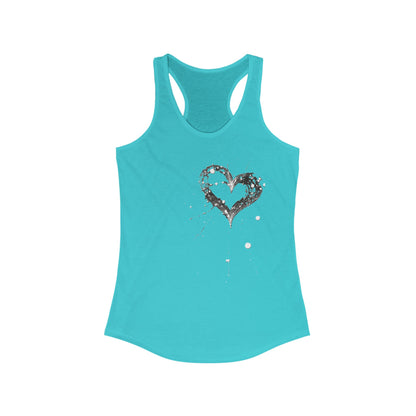 Heart Splash Racerback Tank - Perfect for Workout, Summer Days, Casual Wear, Valentine's Day, Gift for Her
