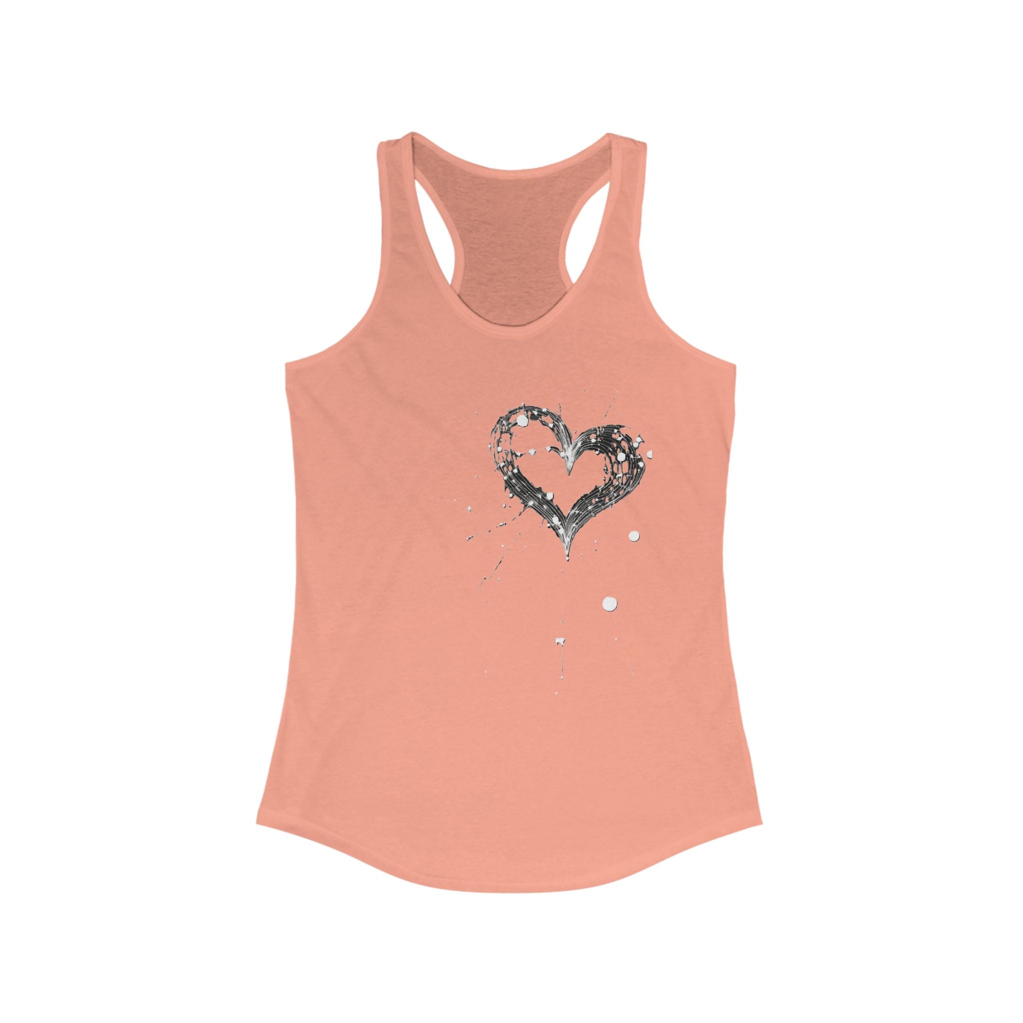 Heart Splash Racerback Tank - Perfect for Workout, Summer Days, Casual Wear, Valentine's Day, Gift for Her