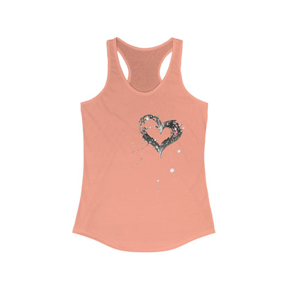 Heart Splash Racerback Tank - Perfect for Workout, Summer Days, Casual Wear, Valentine's Day, Gift for Her