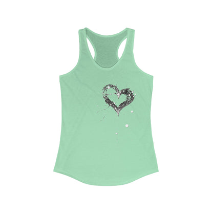 Heart Splash Racerback Tank - Perfect for Workout, Summer Days, Casual Wear, Valentine's Day, Gift for Her