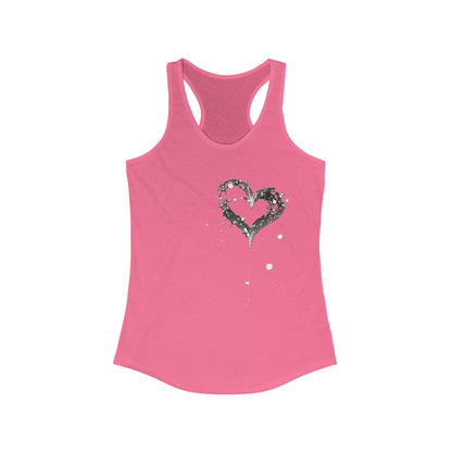 Heart Splash Racerback Tank - Perfect for Workout, Summer Days, Casual Wear, Valentine's Day, Gift for Her