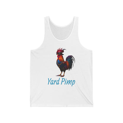 Yard Pimp Unisex Jersey Tank Top, Casual Summer Wear, Funny Gift for Farmers, Men and Women, BBQ Parties, Outdoor Events