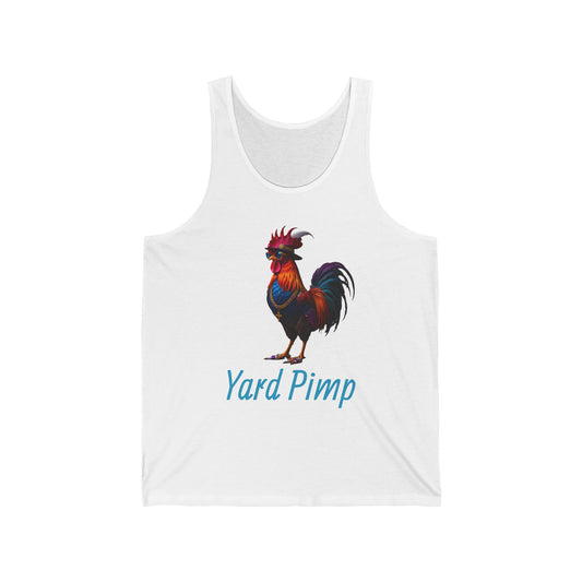 Yard Pimp Unisex Jersey Tank Top, Casual Summer Wear, Funny Gift for Farmers, Men and Women, BBQ Parties, Outdoor Events