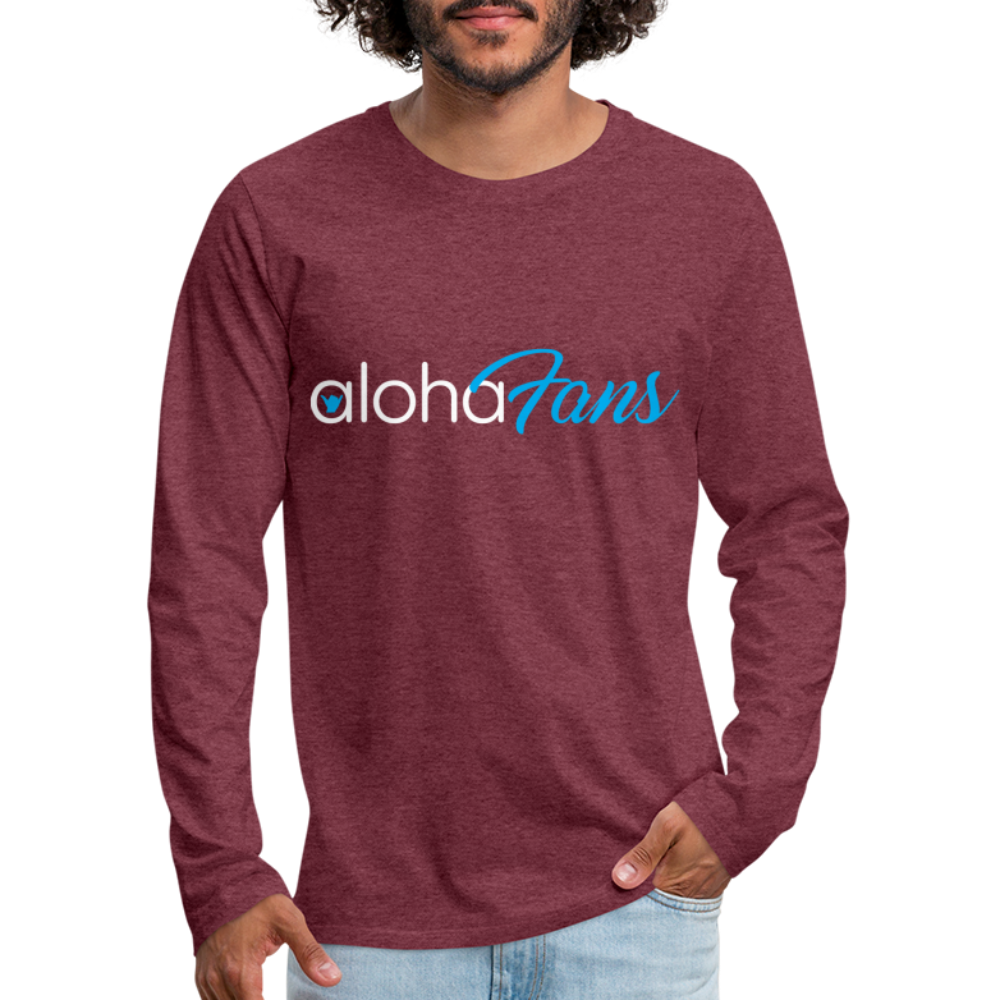 Aloha Fans Men's Premium Long Sleeve T-Shirt - heather burgundy